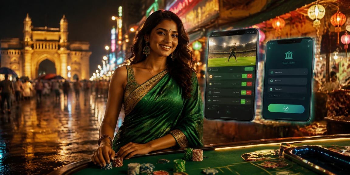 Young Indian woman enjoying online sports betting in Mumbai